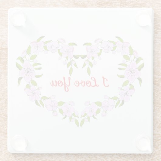 Ich Liebe dir Niedliche Blume Glasuntersetzer (Rückseite)