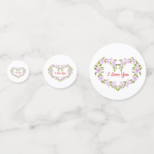 Ich Liebe dir Niedliche Blume Konfetti (Rückseiten)