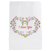 Ich Liebe dir Niedliche Blume Mittlere Geschenktüte (Rückseite)