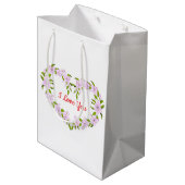 Ich Liebe dir Niedliche Blume Mittlere Geschenktüte (Rückseite Schrägansicht)