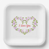 Ich Liebe dir Niedliche Blume Pappteller (Vorderseite)