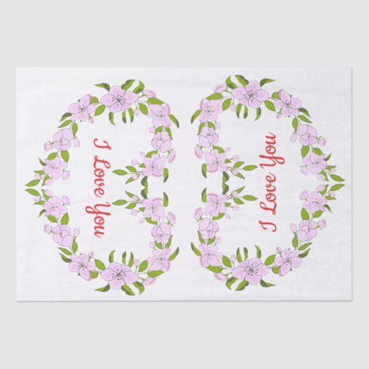 Ich Liebe dir Niedliche Blume Seidenpapier (Vorderseite)