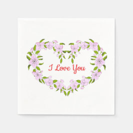 Ich Liebe dir Niedliche Blume Serviette