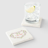 Ich Liebe dir Niedliche Blume Steinuntersetzer (Seitenansicht)