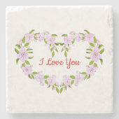 Ich Liebe dir Niedliche Blume Steinuntersetzer (Vorderseite)