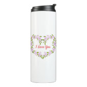Ich Liebe dir Niedliche Blume Thermosbecher (Nach links gedreht)