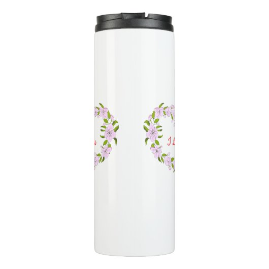 Ich Liebe dir Niedliche Blume Thermosbecher (Rückseite)