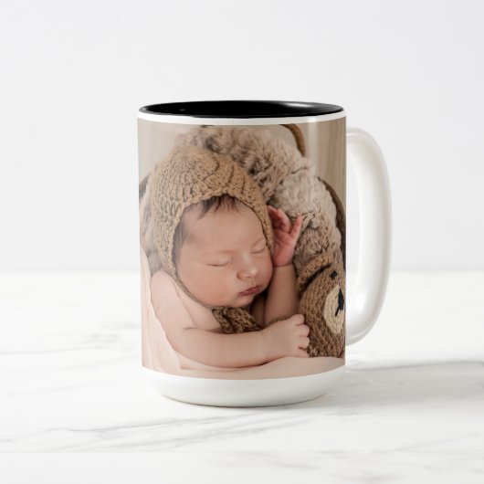 Ich Liebe dir Oma Foto vom Baby Zweifarbige Tasse (VorderseiteRechts)