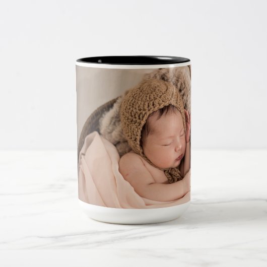Ich Liebe dir Oma Foto vom Baby Zweifarbige Tasse (Mittel)