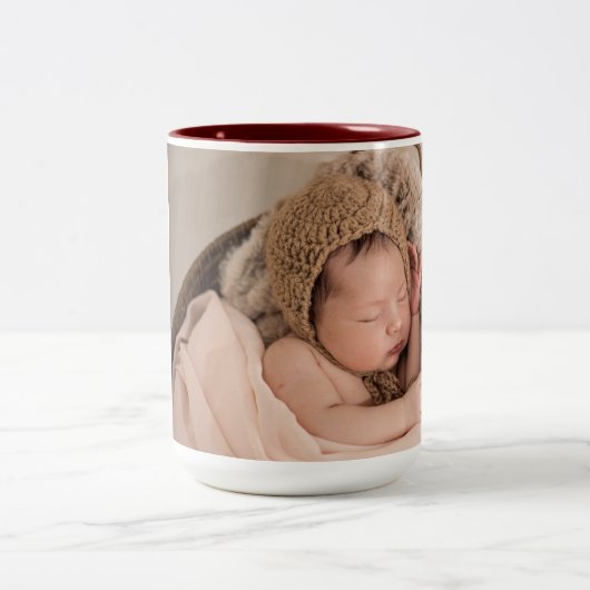 Ich Liebe dir Oma Foto vom Baby Zweifarbige Tasse (Mittel)