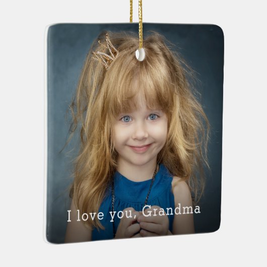 Ich Liebe dir Oma mit Square Foto Keramikornament (Rechts)