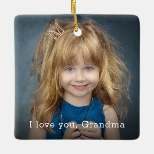 Ich Liebe dir Oma mit Square Foto Keramikornament (Vorderseite)