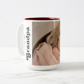 Ich Liebe dir Opa Foto vom Baby Zweifarbige Tasse (Vorderseite Links)