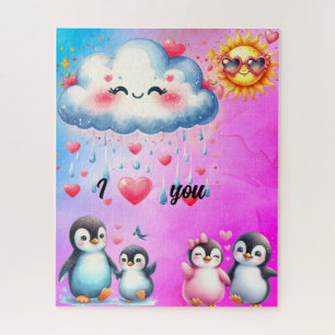 Ich Liebe dir Pinguine Puzzle