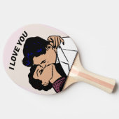 ICH LIEBE DIR, RETRO COUPLE PONG PADDLE TISCHTENNIS SCHLÄGER (Seitenansicht)