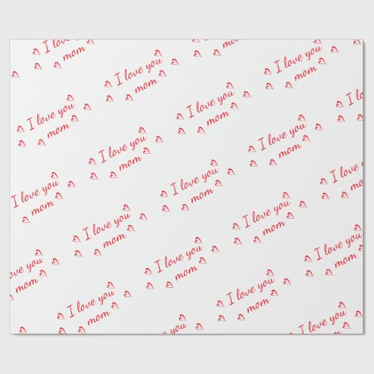 Ich Liebe dir rot-weiß Geschenkpapier (Flach)
