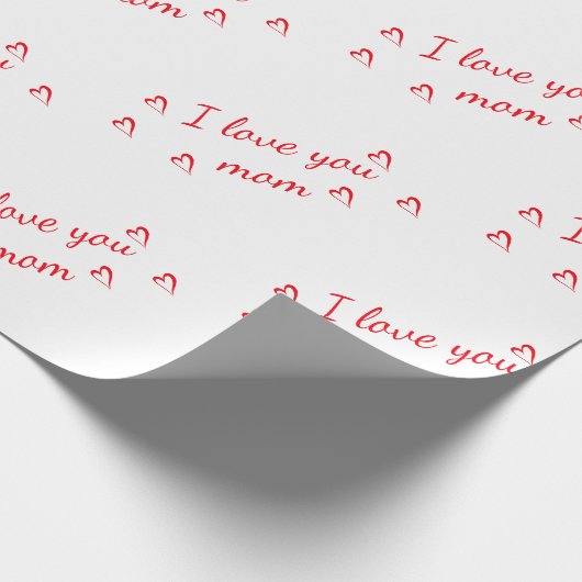 Ich Liebe dir rot-weiß Geschenkpapier (Ecke)