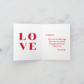 Ich Liebe dir Rot-Weiß-Grußkarte (Innenseite)