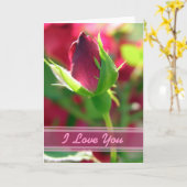Ich Liebe dir rote Rose Knospe Karte (Gelbe Blume)