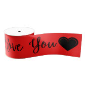 Ich Liebe dir Schwarzes Valentin's Grosgrain Ribbo Ripsband (Spule)