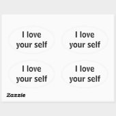 Ich Liebe dir selbst Ovaler Aufkleber (Blatt)