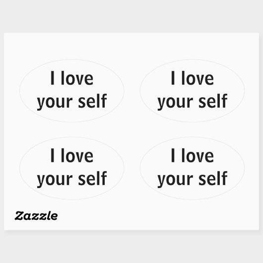 Ich Liebe dir selbst Ovaler Aufkleber (Blatt)