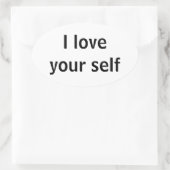 Ich Liebe dir selbst Ovaler Aufkleber (Tasche)