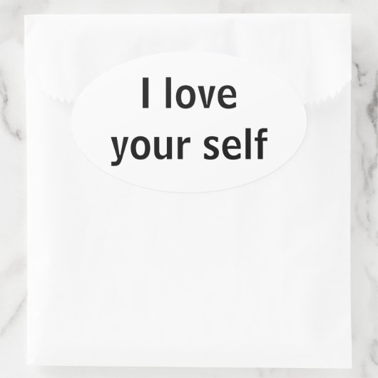 Ich Liebe dir selbst Ovaler Aufkleber (Tasche)