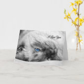 Ich Liebe dir Siamkatze mit blauen Augen Karte (Gelbe Blume)