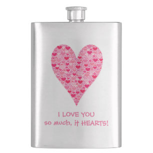 Ich Liebe dir so sehr es Herzen Tiny Hearts Big He Flachmann