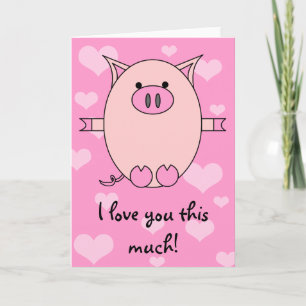 Ich Liebe dir so viel! Piggy Power Card Feiertagskarte