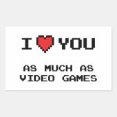 Ich Liebe dir so viel wie Videospiele | Funny Gami Rechteckiger Aufkleber (Vorderseite)