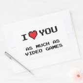 Ich Liebe dir so viel wie Videospiele | Funny Gami Rechteckiger Aufkleber (Umschlag)