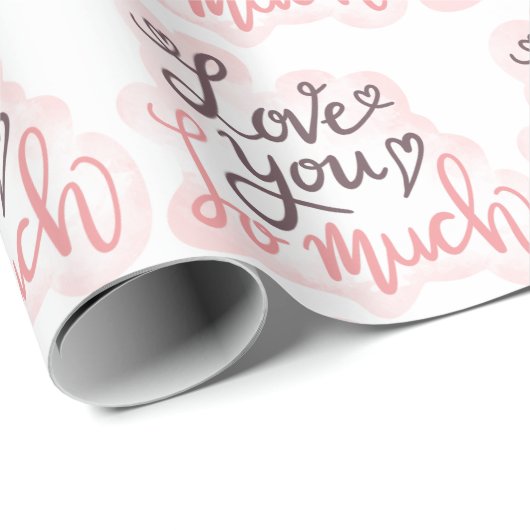 Ich Liebe dir so viel Word Art Geschenkpapier (Rolleneckpunkt)