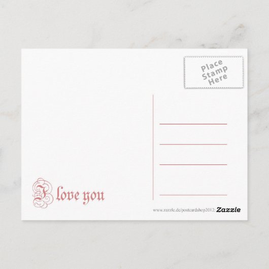 Ich Liebe dir Sprache Postkarte (Rückseite)