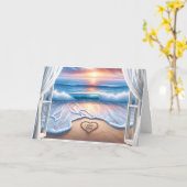 Ich Liebe dir Text in Beach Sand für das Jubiläum Karte (Gelbe Blume)