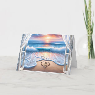 Ich Liebe dir Text in Beach Sand für das Jubiläum Karte