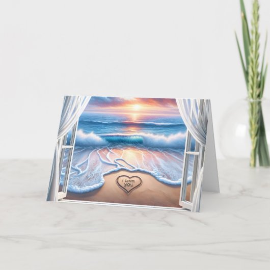 Ich Liebe dir Text in Beach Sand für das Jubiläum Karte (Vorderseite)