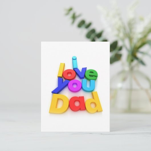 Ich Liebe dir Vater Postkarte (Stehend Vorderseite)