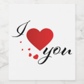 Ich Liebe dir Weinflasche Weinetikett (Einzelnes Label)