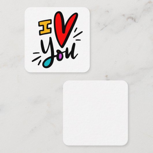 Ich Liebe dir winzige Mitteilungskarten (Vorne/Hinten)