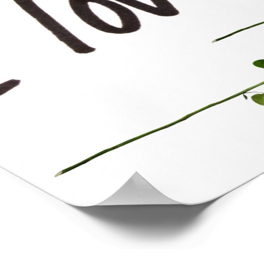 Ich LIEBE DIR zwei Rote Rosen Poster (Ecke)