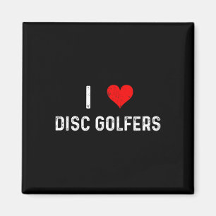 Ich liebe Disc-Golfer - Herz - Abgenutzter Golf Go Magnet