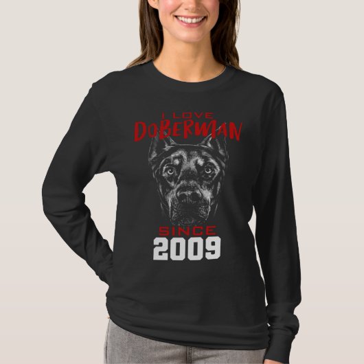 Ich liebe Dobermann seit 2009 T-Shirt (Vorderseite)