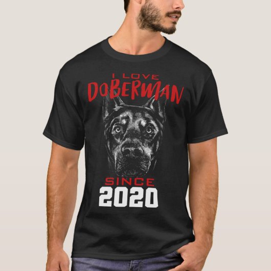 Ich liebe Dobermann seit 2020 T-Shirt (Vorderseite)