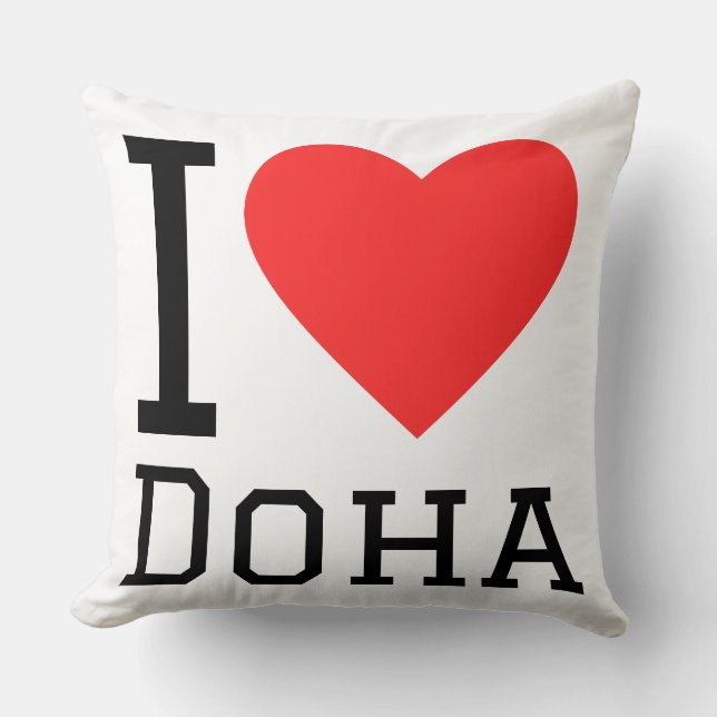 Ich liebe Doha Kissen (Vorderseite)