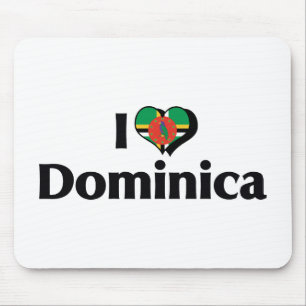 Ich liebe Dominica-Flagge Mousepad