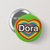 Ich Liebe Dora. Ich Liebe dir Dora. Herz Button (Vorne & Hinten)