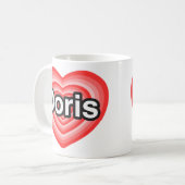 Ich Liebe Doris. Ich Liebe dir Doris. Herz Kaffeetasse (Vorderseite Links)