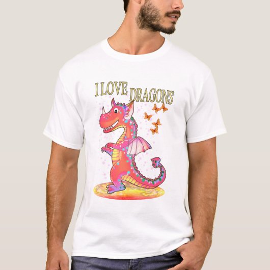 Ich Liebe Drachen. T-Shirt (Vorderseite)